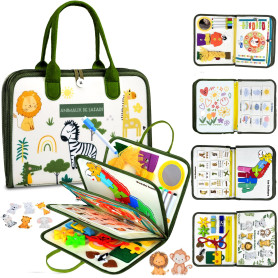 Française Busy Board Jouet Montessori 2 Ans, 8 in 1 Jeux Montessori Éducatif Jouets d'Activité et de Développement, Jeux Avion V