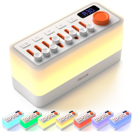 RIENOK S10 Enceinte Bluetooth Veilleuse Enfant Lampe de Chevet Bébé Lumineuse Multifonction 8 Effets Sonores Autonomie 60 H avec