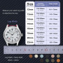WOCCI Grace Bracelets de Montre, Cuir de Grain Supérieur, Libération Rapide, Bandes de Remplacement, Boucle En Acier Inoxydable,