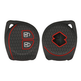 kwmobile Accessoire clé de Voiture Compatible avec Suzuki 2-Bouton - Coque en Silicone Souple pour Clef de Voiture Noir Mat-Roug