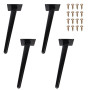 Zllzpzd Pieds de Table en Métal Noir,25 cm Pieds de Meubles Inclinés,Pieds de Meubles Coniques,Pieds pour Tables Basse Canapés M