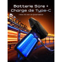 Souffleur Air Comprimé à Grande Vitesse - 180000 TR/Min de Soufflette Air Comprimé avec Batterie 6000mAh, Kit Nettoyage Clavier 