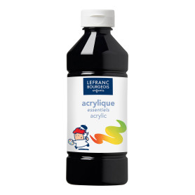 Lefranc Bourgeois - Acrylique liquide Essentiel pour enfants - Bouteille 500 ml - Noir