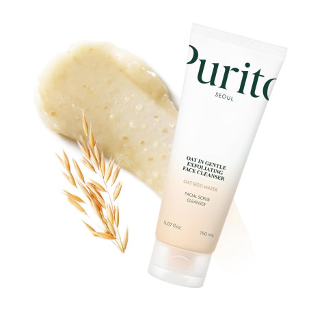 PURITO Korean Oat Exfoliant Visage Polish Doux & Effective Daily Scrub Hydrating Face Cleanser Oat Seed Water Vegan Skin Care Do