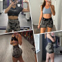 Zhiaek Short Sport Femme Push Up Short Legging Femme Taille Haute Pantalons Yoga ete pour Fitness Gym Tennis