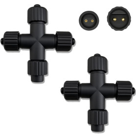 yowin 2 Pièces Connecteur pour Guirlande Exterieure, Connecteur Electrique IP65 Étanche pour LED Lumières de Noël, 2 Broches Ada