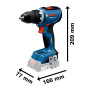 Bosch Professional 18V System Perceuse-visseuse sans fil GSR 18V-65 (moteur sans balais, longueur de tête 166, 2 batteries GBA 1