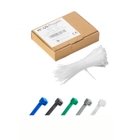Blanc Lot de 100 Attaches Zippées Industrielles de Qualité Supérieure, 100 mm x 2,5 mm, Multifonctionnelles, en Plastique, pour 