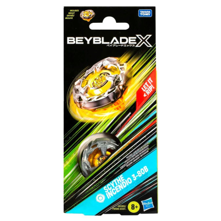 Beyblade X Booster Pack toupie Scythe Incendio 3-80B, Rouge (Ou Coloris Similaire À Un Schéma de Feu)