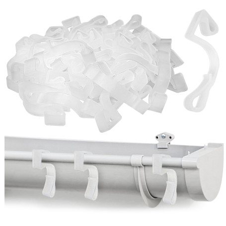 com-four® 50x Crochets de gouttière pour guirlandes Lumineuses - Crochets de gouttière en Plastique - Fixation pour éclairage ex
