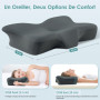 Silkena Oreiller Cervical pour Dormir,Oreiller en Mousse Mémoire Respirant,Adapté pour Ceux Qui Dorment sur Le Côté,sur Le Dos o