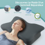 Silkena Oreiller Cervical pour Dormir,Oreiller en Mousse Mémoire Respirant,Adapté pour Ceux Qui Dorment sur Le Côté,sur Le Dos o