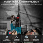 Professional 18V System Perforateur Sans-fil, Marteau Perforateur sans Fil avec 10 Forets et Poignée Antichoc pour Béton, Métal,