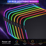 Gimars Tapis de Souris, RGB Tapis de Souris Gaming Ergonomique avec 10 LED Modes de Lumière, 305x254mm XL Mouse Pad Repose Poign