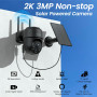 Cinnado Camera Surveillance WiFi Exterieure sans Fil - 2K Camera Exterieur sans Fil avec Panneau Solaire, 360° PTZ, Alerte Insta