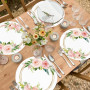 Lot de 50 Sets de Table en Papier Rond, Roses Sets de Table Papier, Ø 34 cm, décoration pour Table, Anniversaires, Mariages, Vac