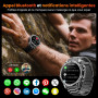 Montre Connectée Homme 1,52"HD Écran Smartwatch, 500 mAh Batterie et 120+ Modes Sportifs, Montre Connectée Militaire avec Fréque
