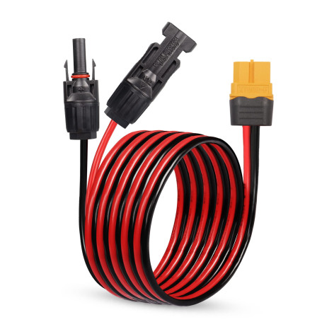 Solar Panel Connector to xt60 Adapter Cable 1.5m, 12awg xt60 Female Solar Panel Power Cable to Solar Charge Connector for Portab
