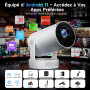 Kimwood Vidéoprojecteur Portable, [App intégrée] Mini Projecteur Video FHD 1080P avec Haut-parleur HiFi &Focale Ultra Courte Rét