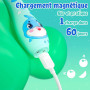 Seago recharge brosse a dent electrique enfant, brosse a dent bebe avec lumière LED 8 têtes, 60 jours d'utilisation, minuteur et