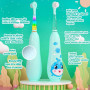 Seago recharge brosse a dent electrique enfant, brosse a dent bebe avec lumière LED 8 têtes, 60 jours d'utilisation, minuteur et