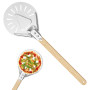 Magrimaxio 7 Pouces pelle a pizza perforée, spatule Pizza Paddle ronde en Aluminium Anodisé Dur, avec Résistance Aux Hautes Temp