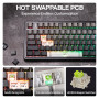MechLands Aula F75 PRO 75% Custom Creamy Clavier de jeu mécanique sans fil, BT5.0/USB-C/2,4 GHz, structure gasket, bouton RVB, s