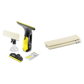 Kärcher WV 2 Premium Black Edition - Nettoyeur de vitres - Nettoyage rapide et & WV Housse de Vadrouille en Microfibre pour l'in