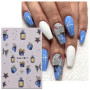 JMEOWIO Paillette Noël Stickers Ongles Nail Art 10 Feuilles Autocollants Ongles Autoadhésif Deco Ongle Nail Art Design Manucure