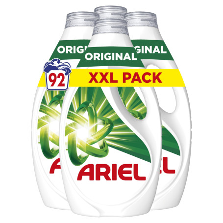 Ariel Original Lessive Liquide, 92 Lavages (23x4), Action Détachante En 1 Seul Lavage, Impeccable Même à Froid, Fabriqué en Fran