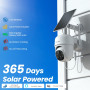 Cinnado Camera Surveillance WiFi Exterieure sans Fil Solaire – 2K Caméra de Surveillance Extérieur avec Panneau Solaire, Wi-FI 2