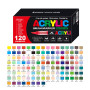 Guangna Feutres acryliques 120, feutres à pointe fine flexible et précise, encre opac superposable, cahier de coloriage, verre, 