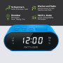 Muse M-10 BL Radio-réveil avec écran LED, 20 stations mémorisables Bleu