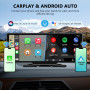10,26 Pouces Ecran Carplay Voiture avec A-pple Carplay Android Auto sans Fil, Autoradio Bluetooth avec Caméra Avant 4K et Caméra