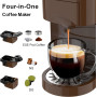 KOTLIE AC-513K 4 en 1 Multifonctionnel Machine à Café à Capsules, pour NES/DG/Café en Poudre/ESE Pod(44mm),19Bar, 0.8L réservoir