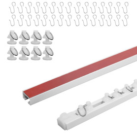 Rails à rideaux, Tringle à Rideau Adhésive, 0.8 Meter Rail de Rideau Sans Perçage, peut être Utilisé sur les Plafonds et les Mur