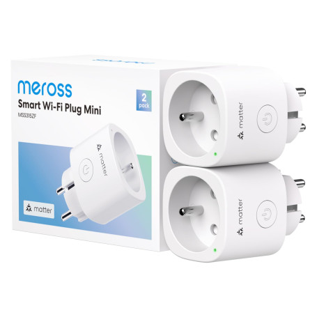 Meross Prise Connectée Matter (Type E), 16A Prise WiFi Compatible avec Apple HomeKit, Alexa, Google Home et Home Assistant, Mesu