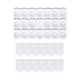 JELLYSUB Mini Crochets de Fixation Transparents, 100 Mini Crochets et 120 Bandes Adhésives pour Guirlande Lumineuse et Décoratio
