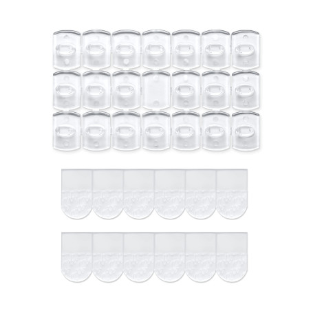 JELLYSUB Mini Crochets de Fixation Transparents, 100 Mini Crochets et 120 Bandes Adhésives pour Guirlande Lumineuse et Décoratio