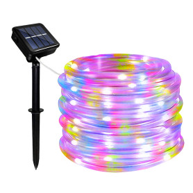 Micacorn Solaire Tubes Lumineux, Étanche Guirlande Solaire 12 Mètre 8 Modes 100 LED Tube Lumineux Exterieur Solaire pour Piscine