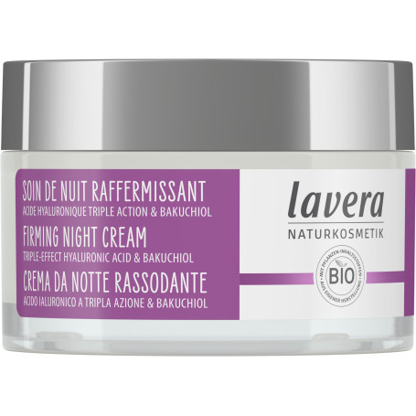 lavera Soin De Nuit Raffermissant - anti-âge - Cosmétiques naturels - Ingrédients végétaux bio - Le bakuchiol & L’acide hyaluron
