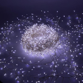 Luccika Guirlande Lumineuse de Noël en Métal, Micro-LED Cluster, 8 Modes d'Éclairage, Décoration Intérieure Extérieure pour Sapi