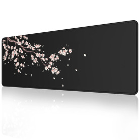 EFISH Tapis de Souris de Jeu (800 × 300 × 3 mm) étendu Grand Tapis de Souris à Bords Cousus,Base en Caoutchouc antidérapante,Noi