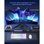 TECURS Clavier Mecanique Gaming AZERTY, Clavier Gamer de Jeu Filaire, 60% Clavier Mini LED Rétroéclairé, Anti-Ghosting, Switchs 