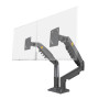 Support de Bureau pour 2 écrans PC LCD LED 17 "- 27" réglage dans Plusieurs Axes, Pivot, Ressort à gaz jusqu'à 2x9 kg