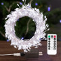 PCORES Les Lumières Fées Branchables, 15mètre 500LED Blanc Froid Fil Argenté Feux d'Artifice Lucioles avec Commande à Distance, 