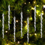 Kiiwah 20 Pieces Acrylique Stalactites Ornement Sapin de Noel, Cristal Glaçon Pendentif Décoration Sapin de Noel pour Intérieur 