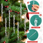 Kiiwah 20 Pieces Acrylique Stalactites Ornement Sapin de Noel, Cristal Glaçon Pendentif Décoration Sapin de Noel pour Intérieur 