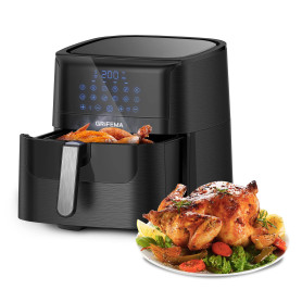 GRIFEMA GC2001 Friteuse sans Huile XXL 6,5L/1800W avec Écran Tactile LED, 12 Programmes pour Cuisson Saine, Air Fryer Circulatio