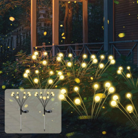 SCNNC Lampes Solaires Lucioles Exterieures Jardin, 8 LED Lumière Solaire Extérieure Luciole IP65 Étanche Blanc Chaud, Firefly La